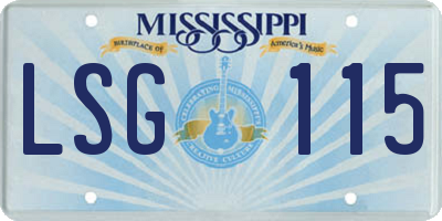 MS license plate LSG115