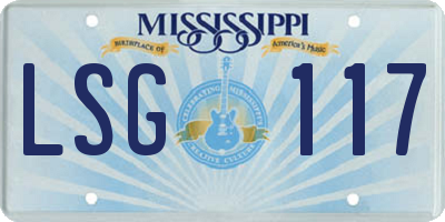 MS license plate LSG117