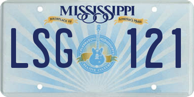 MS license plate LSG121