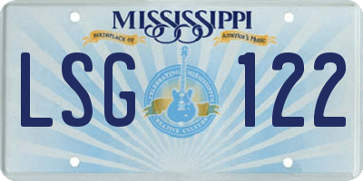 MS license plate LSG122