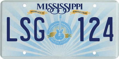 MS license plate LSG124