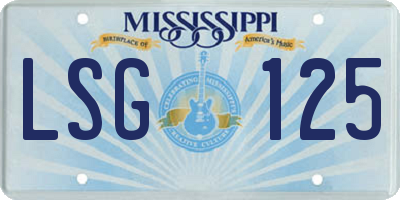 MS license plate LSG125