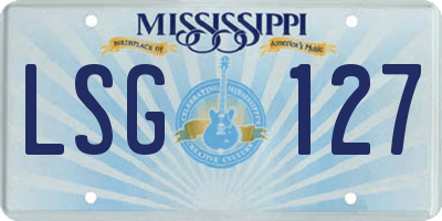 MS license plate LSG127