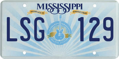 MS license plate LSG129