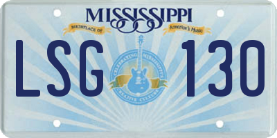 MS license plate LSG130