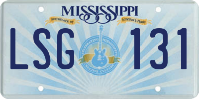 MS license plate LSG131