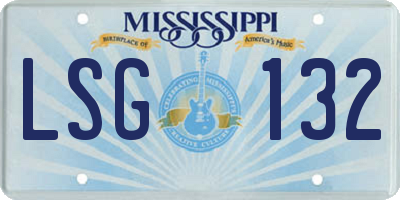 MS license plate LSG132