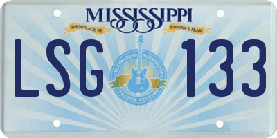 MS license plate LSG133