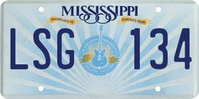 MS license plate LSG134