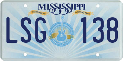 MS license plate LSG138
