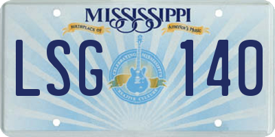 MS license plate LSG140