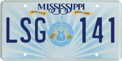 MS license plate LSG141