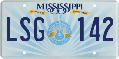 MS license plate LSG142