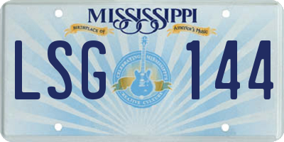 MS license plate LSG144