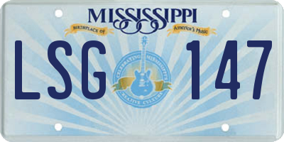 MS license plate LSG147