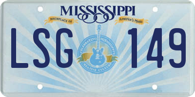 MS license plate LSG149