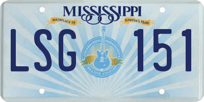 MS license plate LSG151