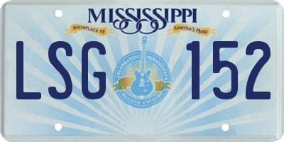 MS license plate LSG152