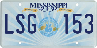 MS license plate LSG153
