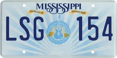 MS license plate LSG154