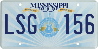 MS license plate LSG156