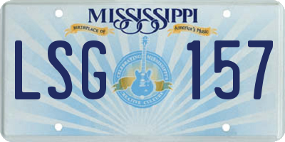 MS license plate LSG157