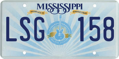 MS license plate LSG158