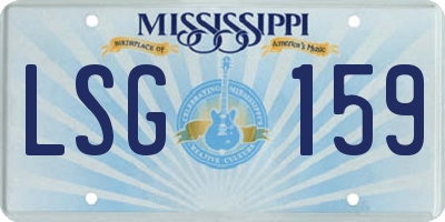 MS license plate LSG159