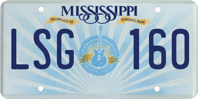 MS license plate LSG160
