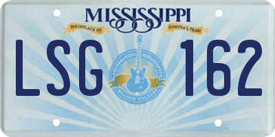 MS license plate LSG162