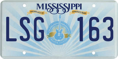 MS license plate LSG163