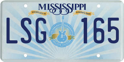 MS license plate LSG165