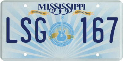 MS license plate LSG167