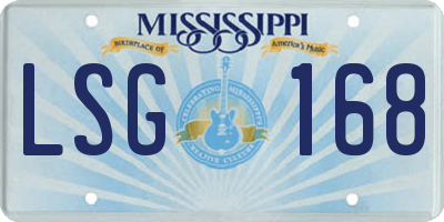 MS license plate LSG168