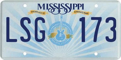 MS license plate LSG173
