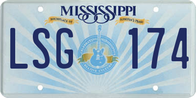 MS license plate LSG174