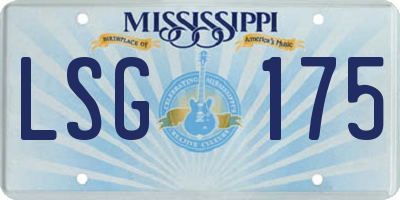 MS license plate LSG175