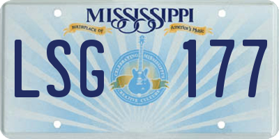 MS license plate LSG177