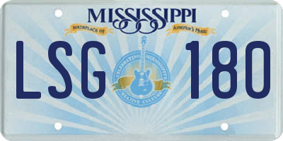 MS license plate LSG180
