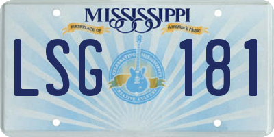 MS license plate LSG181