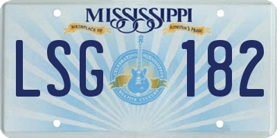 MS license plate LSG182