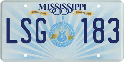 MS license plate LSG183