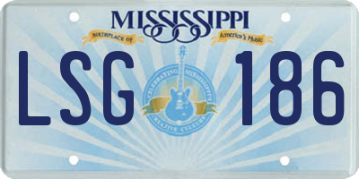 MS license plate LSG186