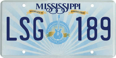 MS license plate LSG189