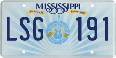 MS license plate LSG191