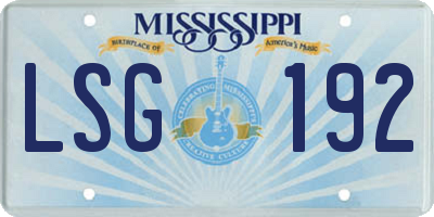 MS license plate LSG192