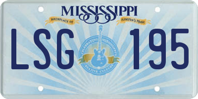 MS license plate LSG195