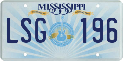 MS license plate LSG196