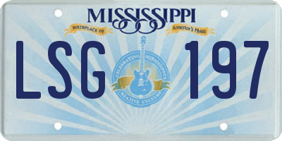 MS license plate LSG197