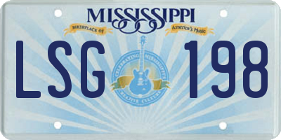 MS license plate LSG198